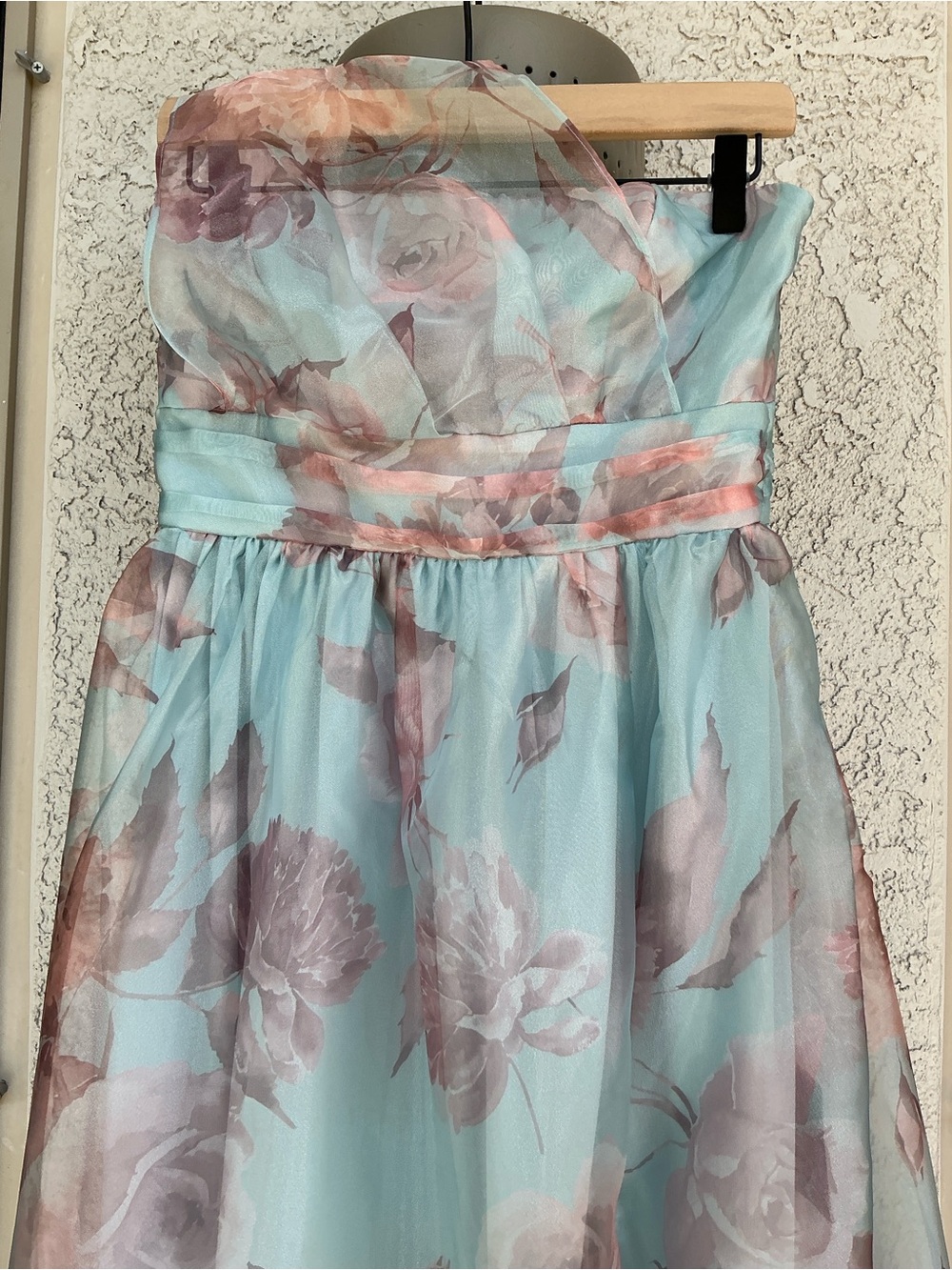 NWT Lulu’s Dramatically Lovely Blue Floral One-Shoulder Maxi Dress Medium Chic - Picture 12 of 14